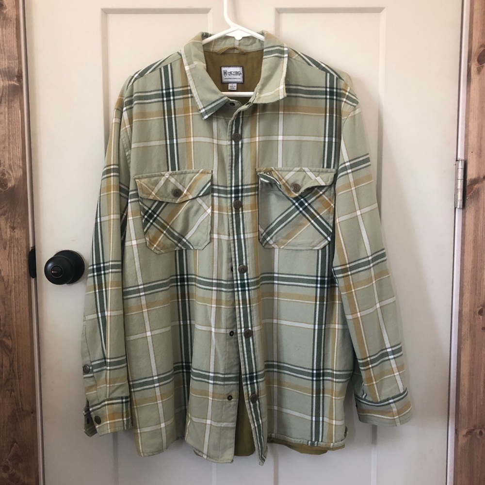 Heybo Outdoors green flannel shirt